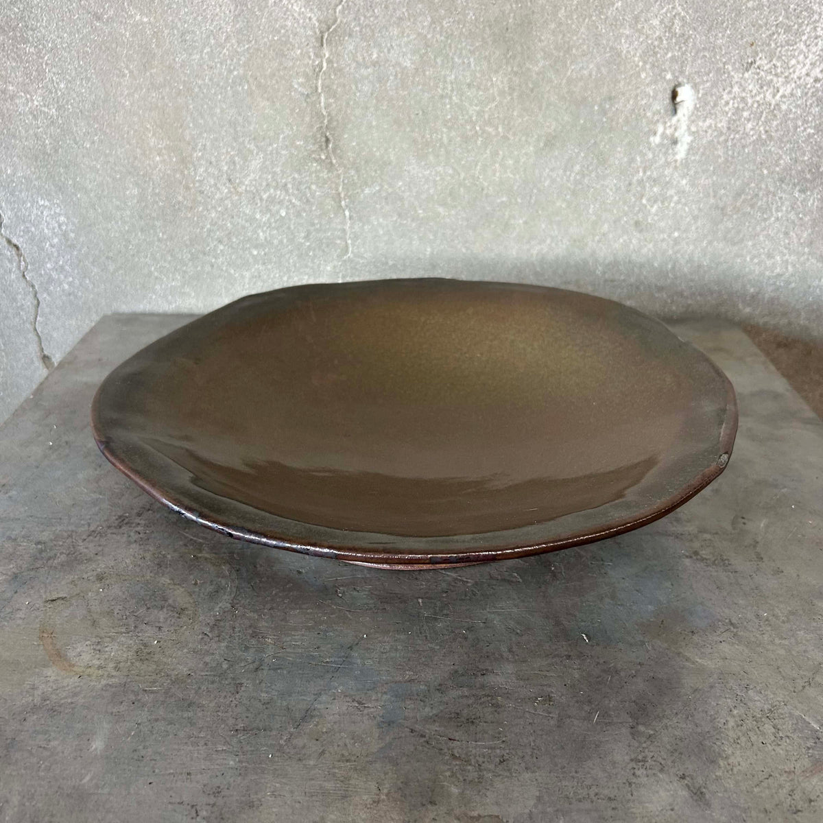 Vintage Large Centerpiece Studio Pottery Brown
