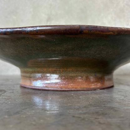 Vintage Large Centerpiece Studio Pottery Brown