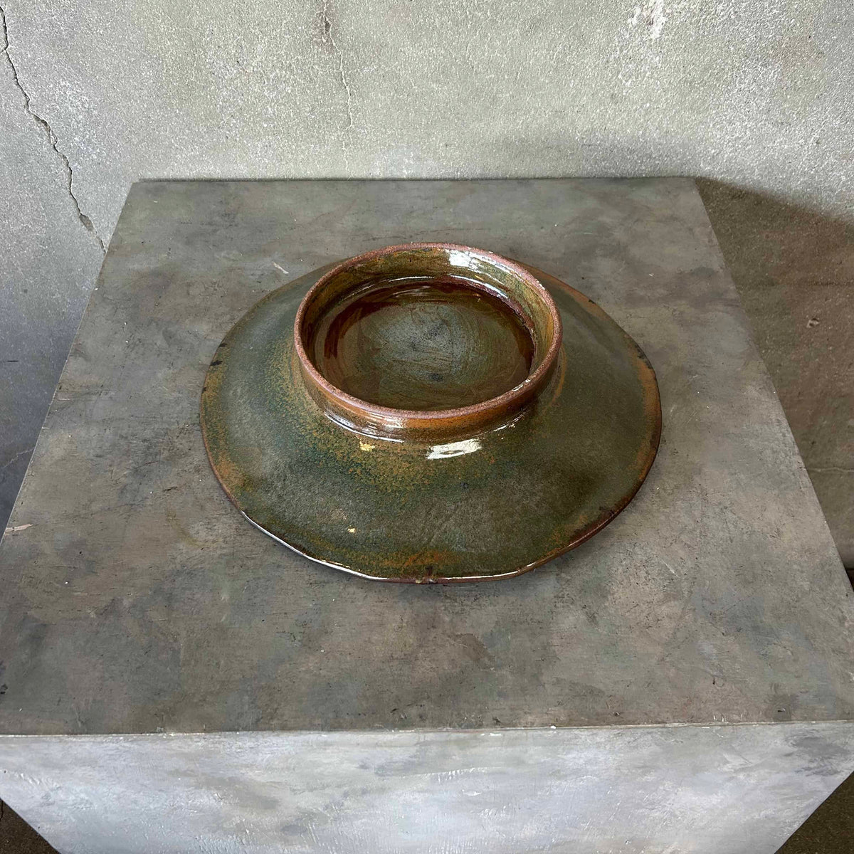 Vintage Large Centerpiece Studio Pottery Brown