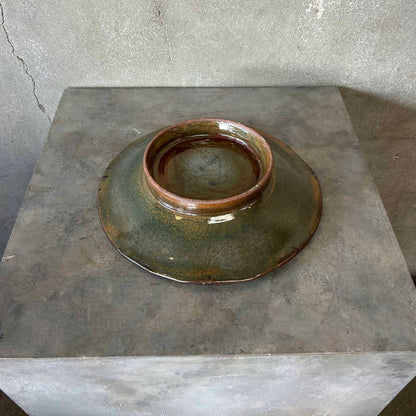 Vintage Large Centerpiece Studio Pottery Brown