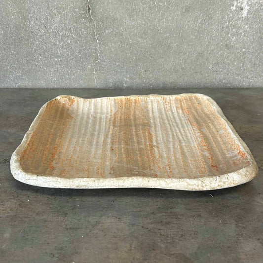 Vintage Square Studio Pottery Platter/Tray Neutral