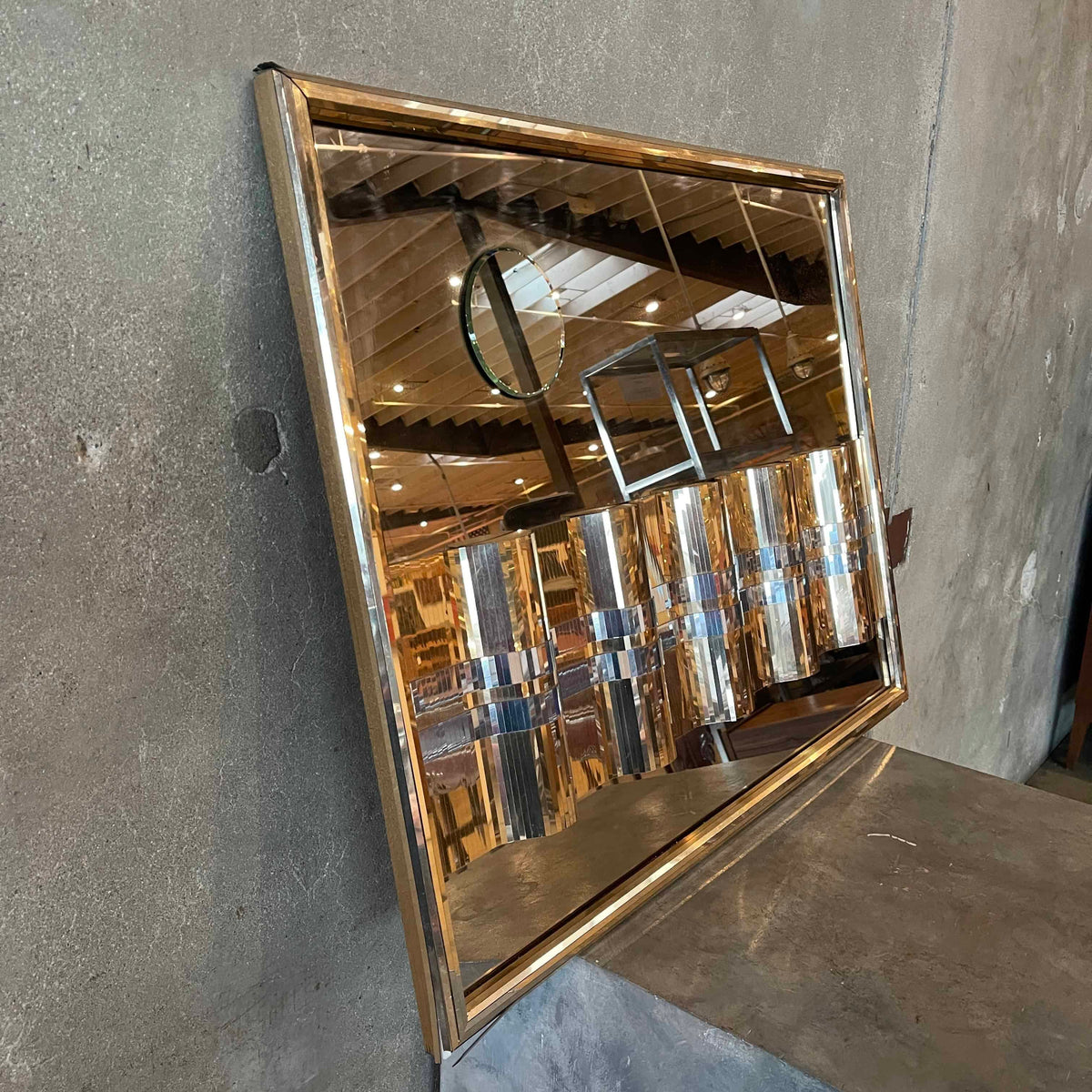 Mixed Silver & Gold Post Modern Wall Art Mirror
