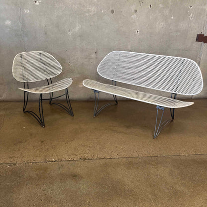 Vintage Homecrest Casino Wire Mesh Patio Love Seat and Chair