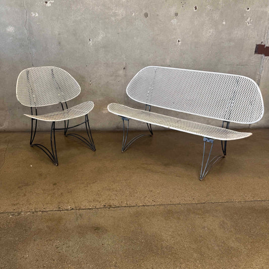 Vintage Homecrest Casino Wire Mesh Patio Love Seat and Chair