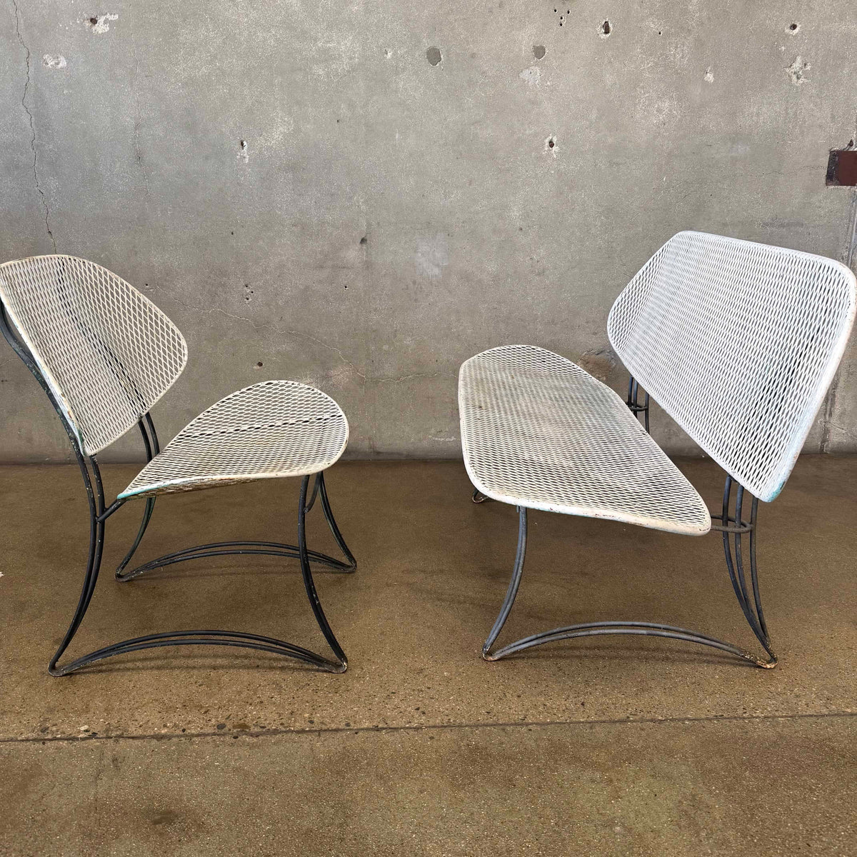 Vintage Homecrest Casino Wire Mesh Patio Love Seat and Chair