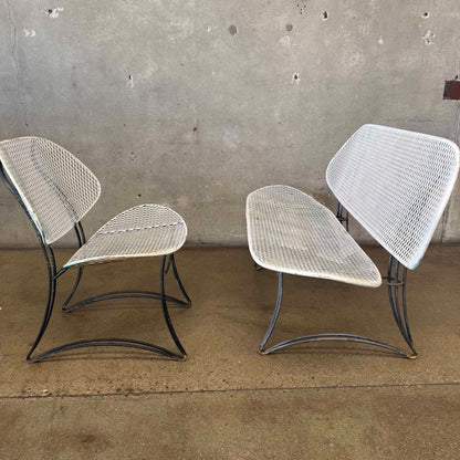 Vintage Homecrest Casino Wire Mesh Patio Love Seat and Chair