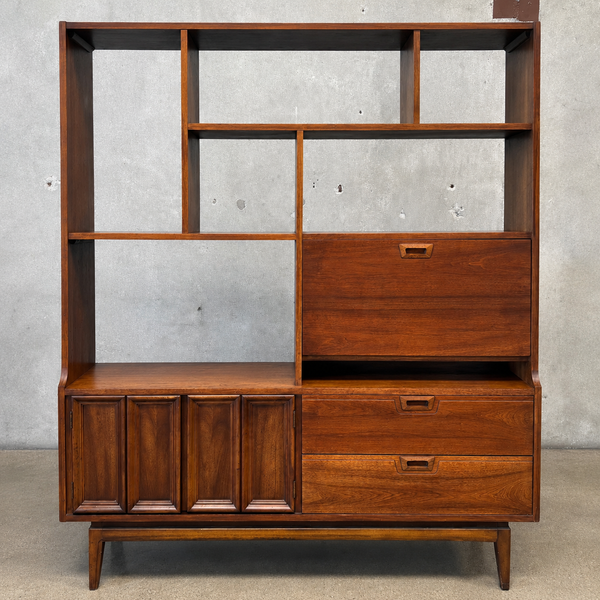 Mid Century Modern Bookshelf Room Divider and Display Wall Unit