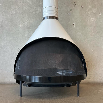 Vintage Mid Century Modern White Porcelain Enamel Preway Fireplace