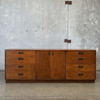 Maurice Villency Mid Century Modern Walnut & Brass 12-Drawer Dresser