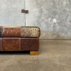 Leather Patchwork Coffee Table and Ottoman