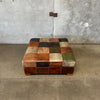 Leather Patchwork Coffee Table and Ottoman