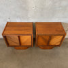 Pair of Mid Century Modern Walnut Nightstands By Tabago Of Canada