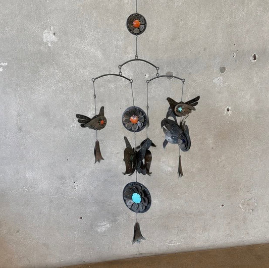 1970s Cesar Vasquez Lapis Brass Copper Enamel Hanging Mobile