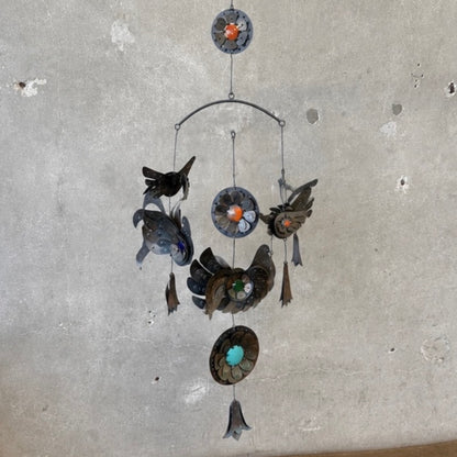1970s Cesar Vasquez Lapis Brass Copper Enamel Hanging Mobile