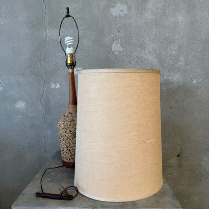 Mid Century Modern Cork Walnut Bottle Shaped Lamp #2