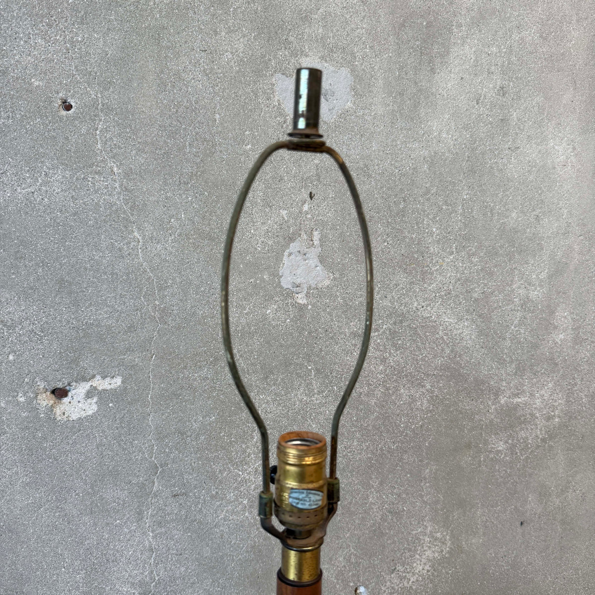 Mid Century Modern Cork & Walnut Bottle Shaped Lamp #1