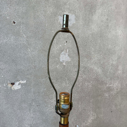 Mid Century Modern Cork & Walnut Bottle Shaped Lamp #1