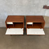 Mid Century Modern Walnut Nightstands By American of Martinsville