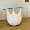 1960s Modernist Glass & Ceramic Side Table By Opal Mobel