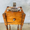 Antique Smoking Stand With Matchbox Holder, Rests, & Drawer