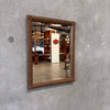 Vintage Rectangular Beveled Wall Mirror with Carved Gilded Wood Frame