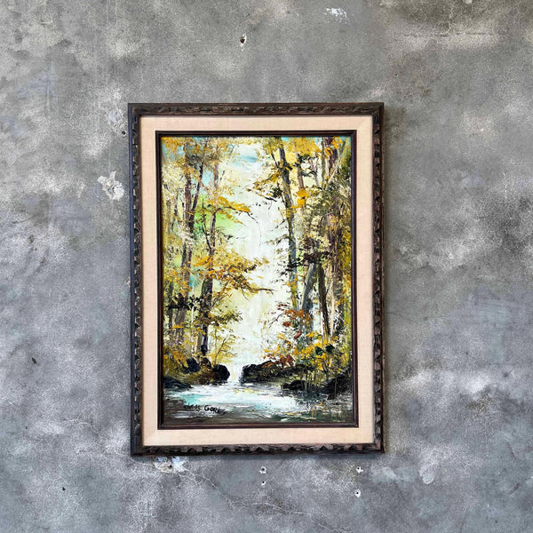 Original Signed Painting w/Wood Frame & Linen Mat By Van Gores