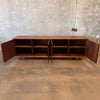 Vintage 60s/70s Cal-Mode Sun Inlaid 4 Bay Walnut Credenza