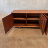 Vintage 60s/70s Cal-Mode Sun Inlaid 4 Bay Walnut Credenza