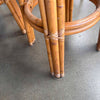 Set of Four Mid Century Modern Bamboo Barstools With Black Vinyl Seats