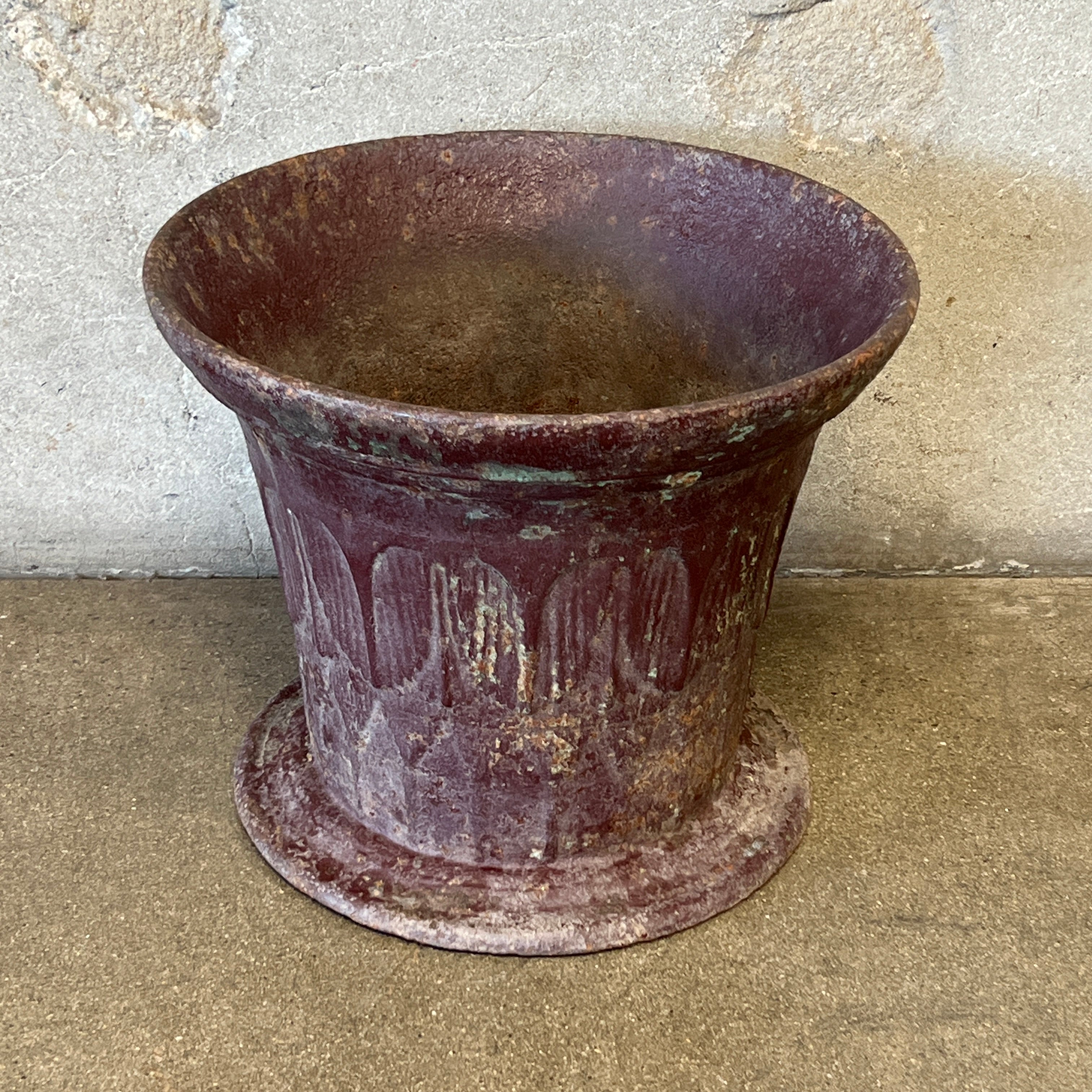 cast iron planting pots Mid 1800's Cast Iron Mortar / Planter