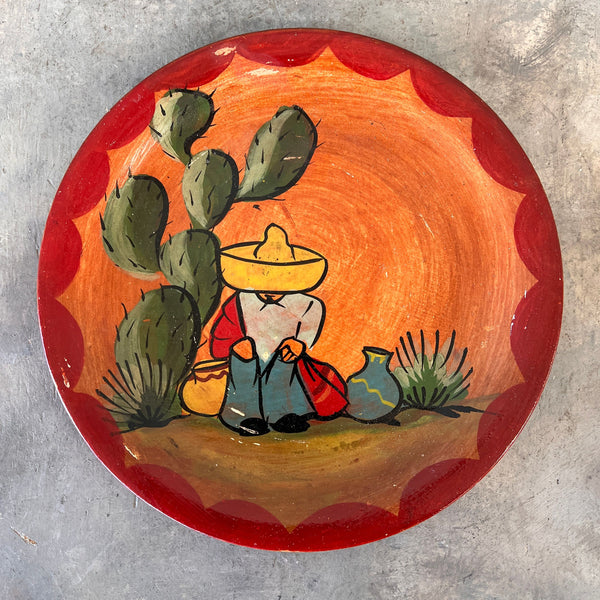 1930's Mexican Painted Plate Bauer Era #1