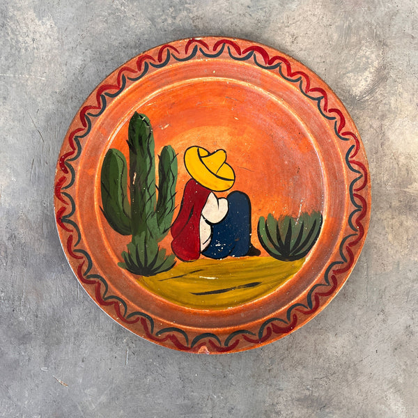 1930's Mexican Painted Plate Bauer Era #2