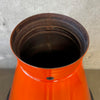 Vintage Mid Century Modern Orange Porcelain Enamel Conical Fireplace