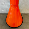 Vintage Mid Century Modern Orange Porcelain Enamel Conical Fireplace