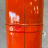 Vintage Mid Century Modern Orange Porcelain Enamel Conical Fireplace