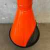 Vintage Mid Century Modern Orange Porcelain Enamel Conical Fireplace