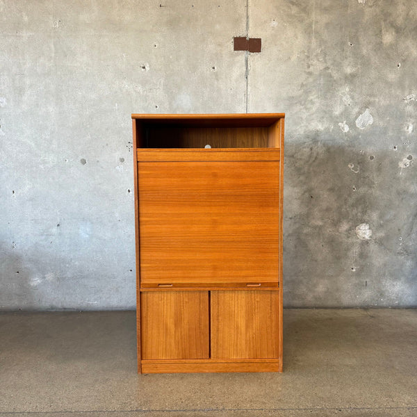 Danish Tambour Door Teak Cabinet By Clausen Mobler