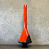 Vintage Mid Century Modern Orange Porcelain Enamel Conical Fireplace