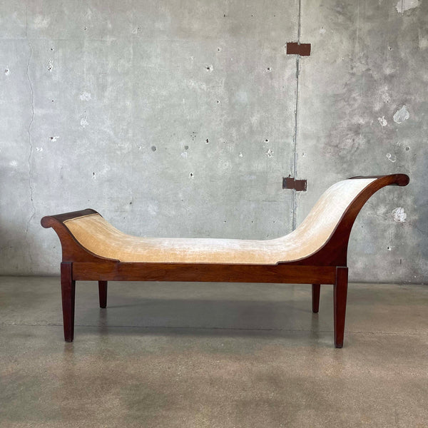 Antique Solid Mahogany Chaise Lounge Day Bed