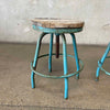 Pair Antique Industrial Adjustable Stools