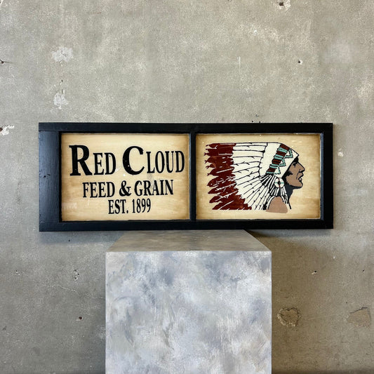 Vintage Reverse Hand-Painted Window