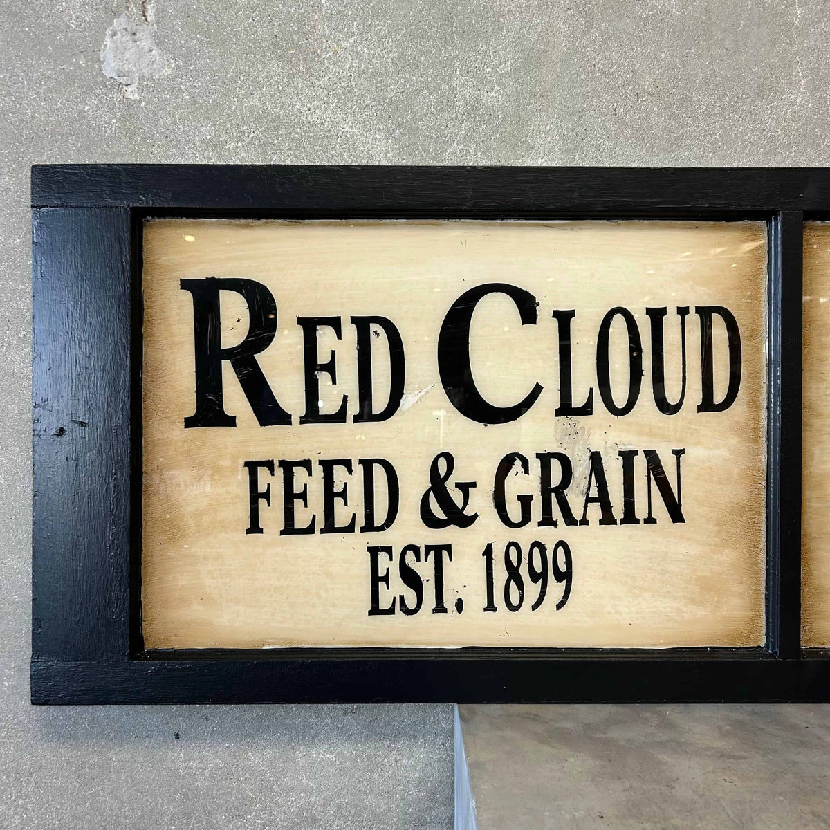 Vintage Reverse Hand-Painted Window