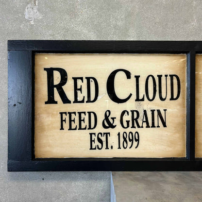 Vintage Reverse Hand-Painted Window