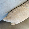 Custom Antique Grain Sack Pillow In Patchwork With New Down Pillow & Zipper