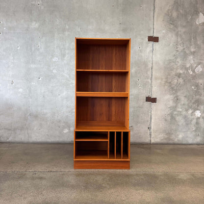 Danish Modern Teak Shelf Cabinet W/ Record Storage