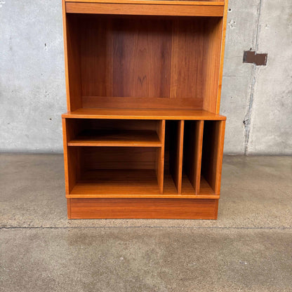 Danish Modern Teak Shelf Cabinet W/ Record Storage