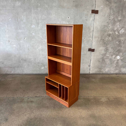 Danish Modern Teak Shelf Cabinet W/ Record Storage