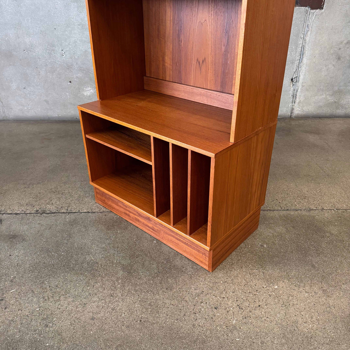 Danish Modern Teak Shelf Cabinet W/ Record Storage