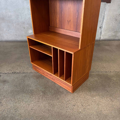 Danish Modern Teak Shelf Cabinet W/ Record Storage