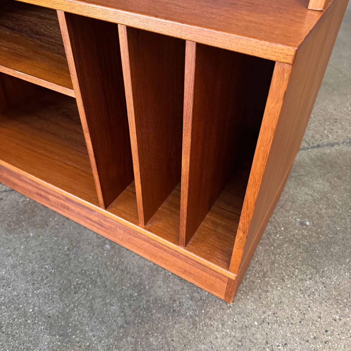 Danish Modern Teak Shelf Cabinet W/ Record Storage